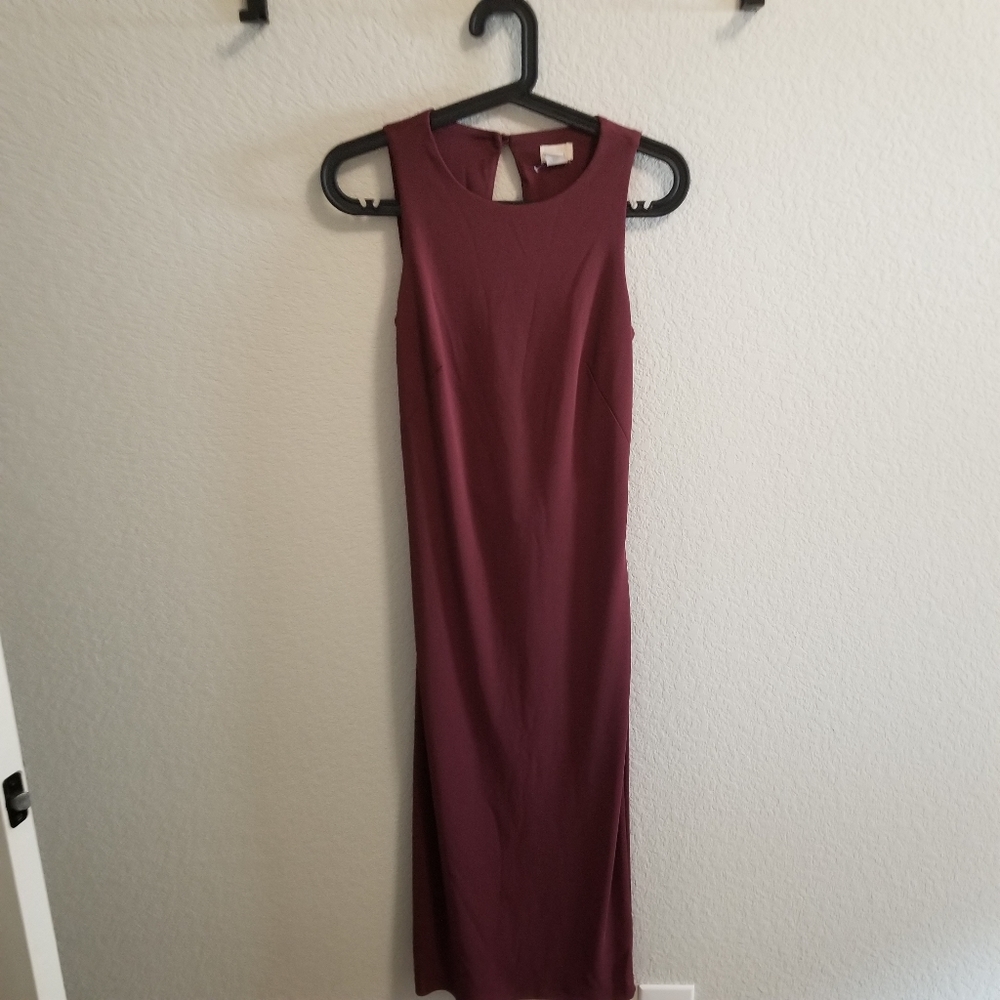 Backless Burgundy Dress